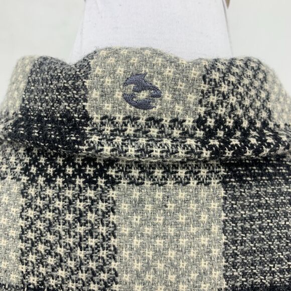 Billabong Pea Coat Blazer Womens M Medium Multi Checkered Wool Blend Button Up - Picture 9 of 12